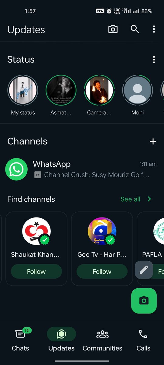 SIRMYS's tweet photo. @WABetaInfo When we join any chanel after we can't manage our status because status lay out going too hard though when we join channel plz fix this option give us same lay out of status when we join a channel plz https://t.co/dNqpORf5Dc