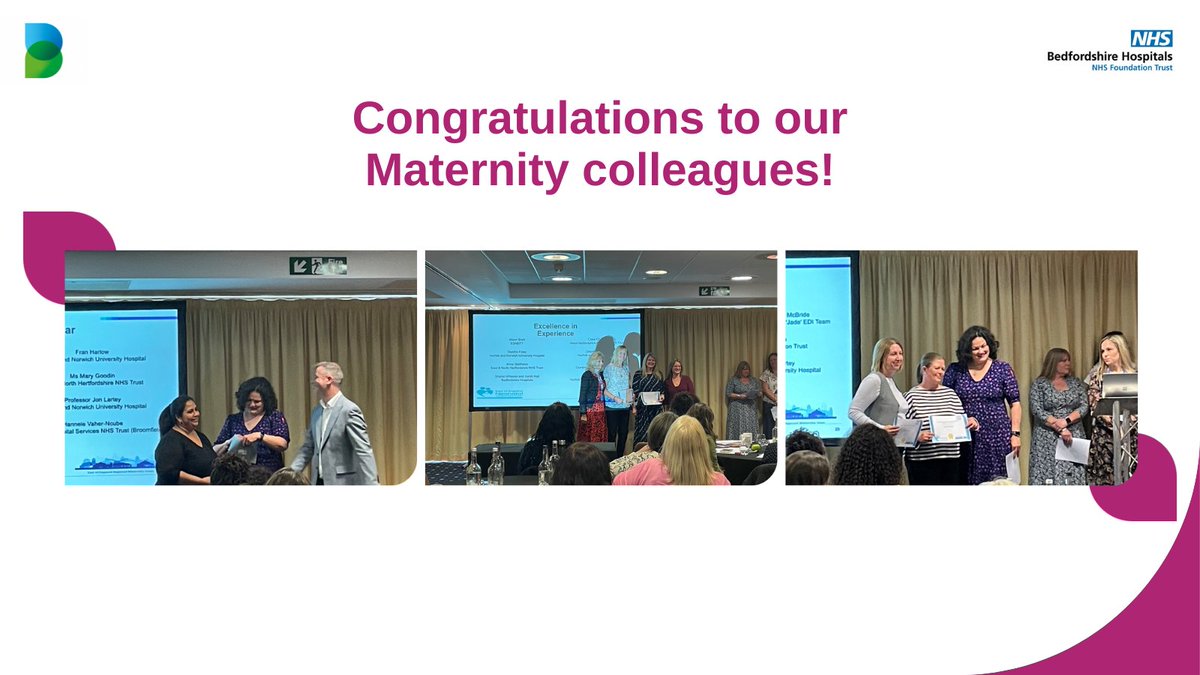 Congrats to our Maternity colleagues for receiving awards at the EoE Celebration Event! • Amrita Viegas – Winner, Obstetrician of the Year • Sharon Wheeler & Sarah Hall - Winners, Excellence In Experience • Tina McCann & Keely Franklin - Runners up, Excellence In Innovation