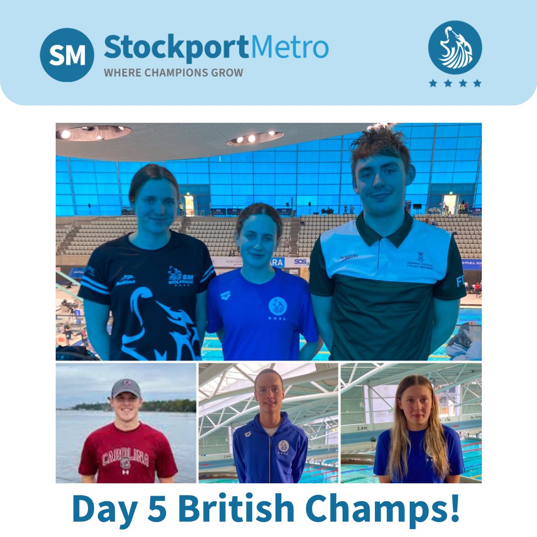 Super Saturday see’s 6 Stockport swimmers in the pool at British Champs 100 Fly - Eliza and Amy 50 Free - Anthony and Frankie (Swansea Uni) MC 200 IM - Siena 800 Free (final heat) - Reece @lifeleisureuk @arenaUK_