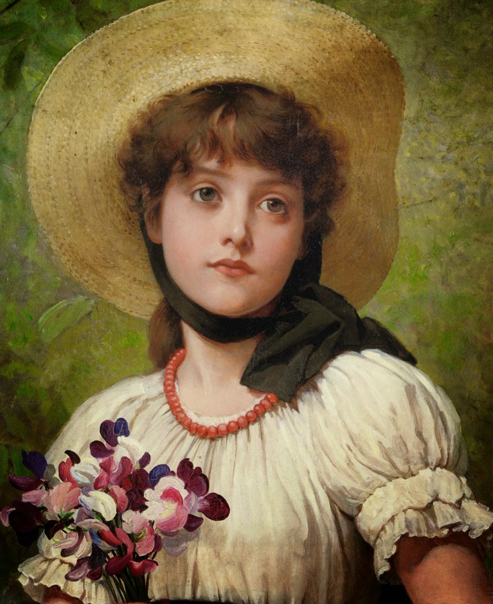 'Sweetpeas',  del pintor británico George Dunlop Leslie (1835-1921).