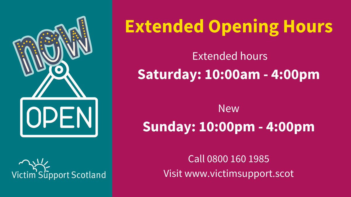Starting this weekend, we're extending our support availability to better serve you: 🕒 NEW Opening Hours: 📅 Saturday: 10:00am - 4:00pm (extended hours) 📅 Sunday: 10:00pm - 4:00pm (new) Our helpline and webchat are here, ready to offer confidential support and assistance.