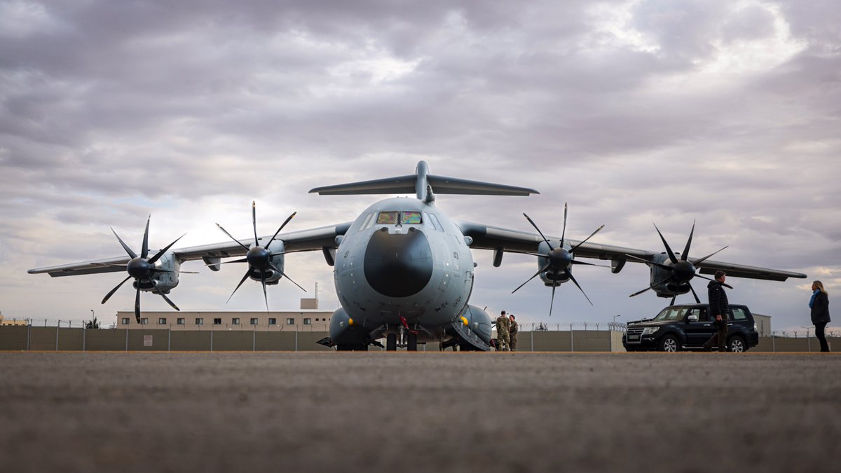 The @RoyalAirForce airdropped life-saving food supplies into Gaza for the first time last month, as part of international efforts to provide life-saving assistance to civilians. An A400M aircraft delivered over 10 tonnes of water, rice, and baby formula directly to civilians.