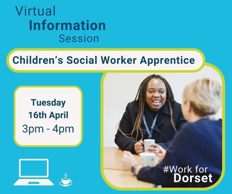 📣 #SocialWork Degree #Apprenticeship opportunities available in #Dorset 👉 Sign up to our FREE virtual info session: swrecruitment@dorsetcouncil.gov.uk or visit orlo.uk/FCMjT #Childrens #SocialCare