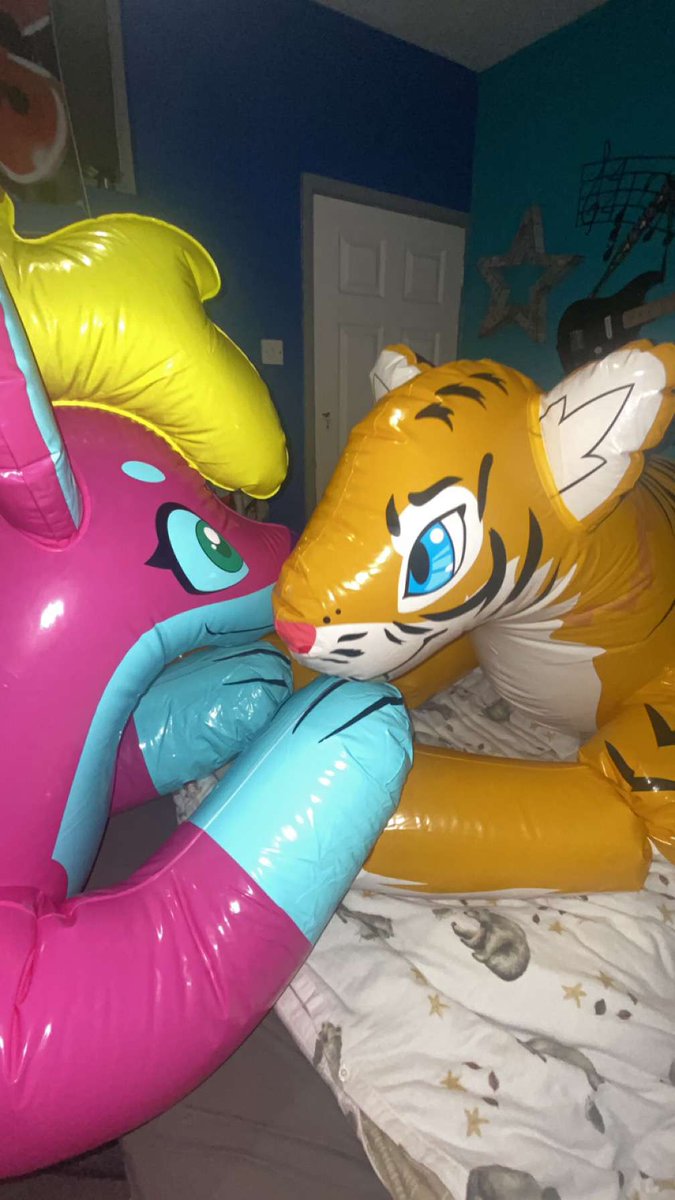 I thought that for this #squeakysaturday I'd post both of my art pieces so far with their original photos, and believe me when I say I have a lot more to do. #inflatable #inflatableworld #pooltoy