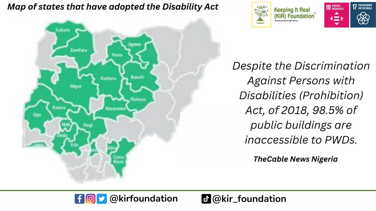 #EmpathySaturday! Nearly ALL public buildings in 🇳🇬 are inaccessible to #PersonswithDisabilities (#PWDs) like @deboladanielfdn despite the #NigeriaDisabilityAct2018. #JoinUs to #advocate for the full implementation of the #DisabilityAct by @CCDNigeria in all the #states & #Abuja.