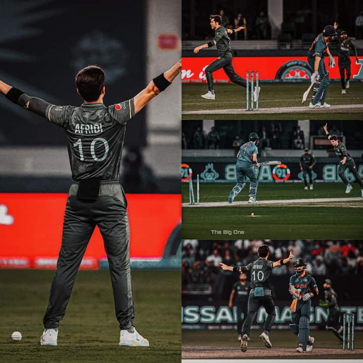 'Oh gone! Surely gone, YES. Absolutely plumb. First blood Pakistan. What a beauty, full and straight.' 'Oh out! What a beauty! He is on absolute fire. THEY CANNOT PLAY HIM.' 'Short, Gone. Afridi wins his battle with Virat Kohli'. HBD, Shaheen Shah Afridi !♥️🇵🇰