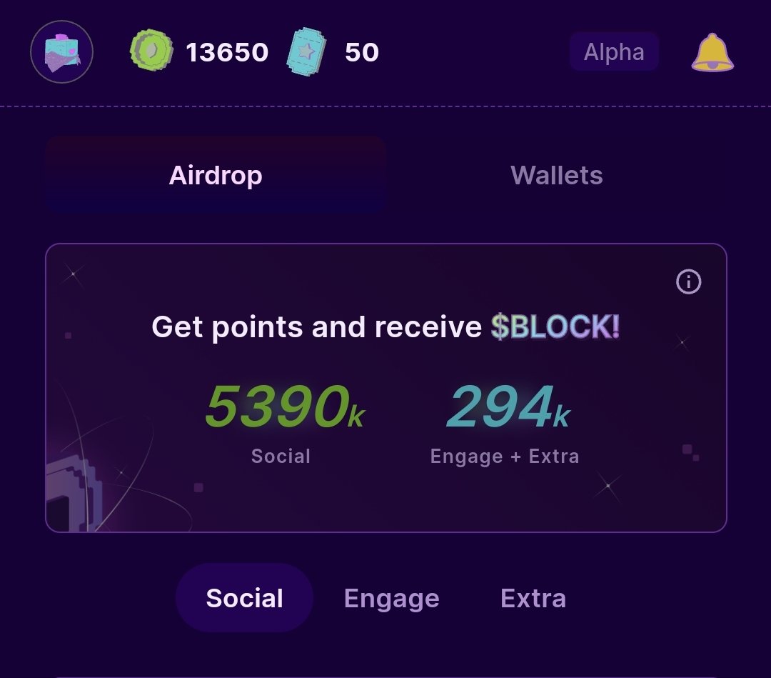 Remember I told you all few days ago that we have just btw now till Sunday to farm $BLOCK I have another info for you on how the $BLOCK will be distributed based on your social points. Social + Engage + Extra E.g 5,390,000 + 294,000 = 5,684,000 ÷ 50 = $113,680 BOOST YOUR