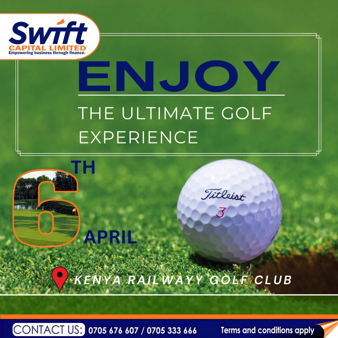 Enjoy the ultimate experience while we give you amazing offers on our products. Come join us today.
#golfday
#SwiftCapital 
#trending
#CluelessDimples /#MasculinitySaturday/Uhuru/The Cs/Murkomen/Jimi Wanjigi/Benny Hinn/Ruiru