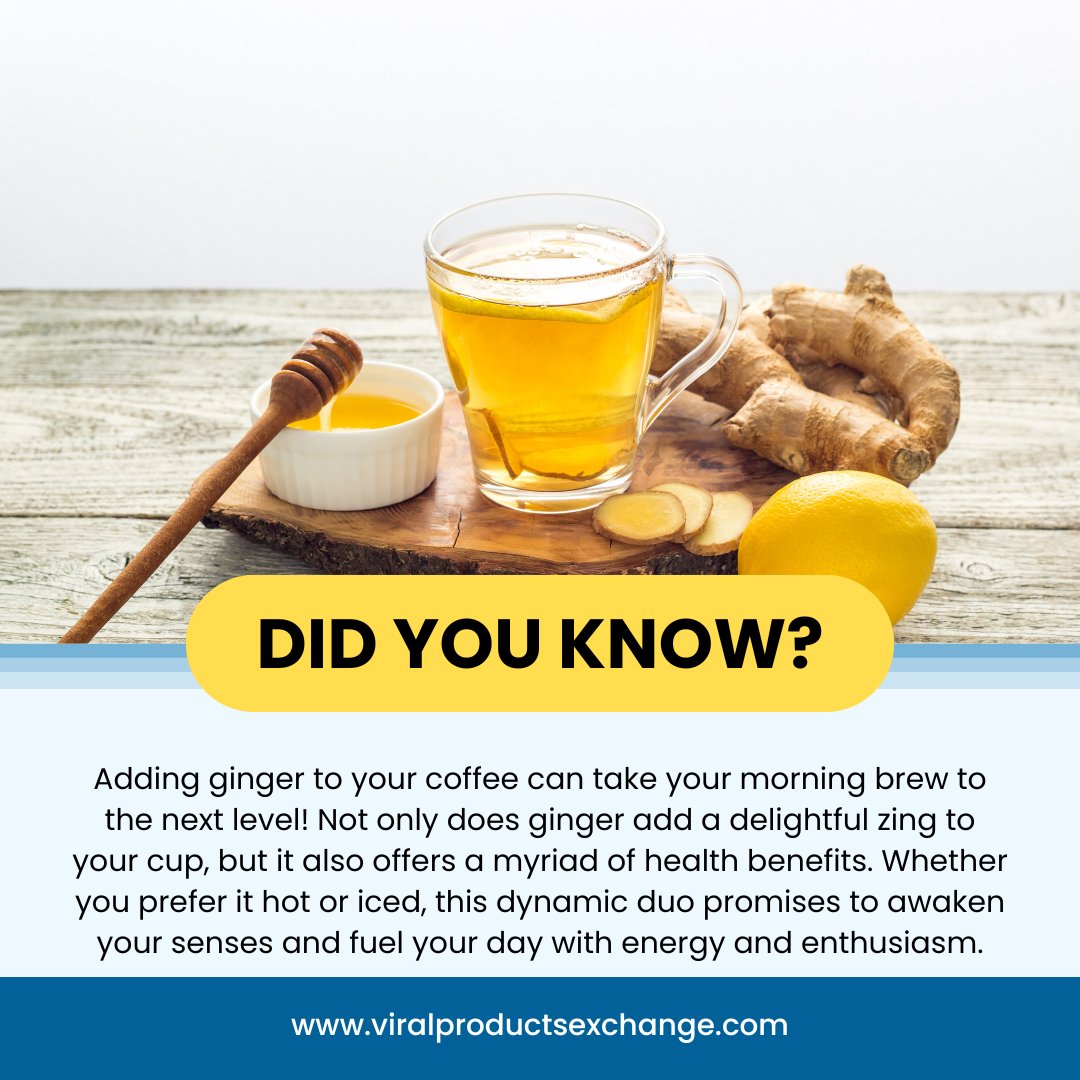 Have you tried #coffee with #ginger?

Visit viralproductsexchange.com

#coffeewithginger #gingercoffee #gingerkick #morningbrew #coffeelovers #flavorfusion #gingeraddict #morningroutine #gingerlove #gingerbenefits #coffeeaddict #boostyourbrew #healthycoffee #coffeehacks