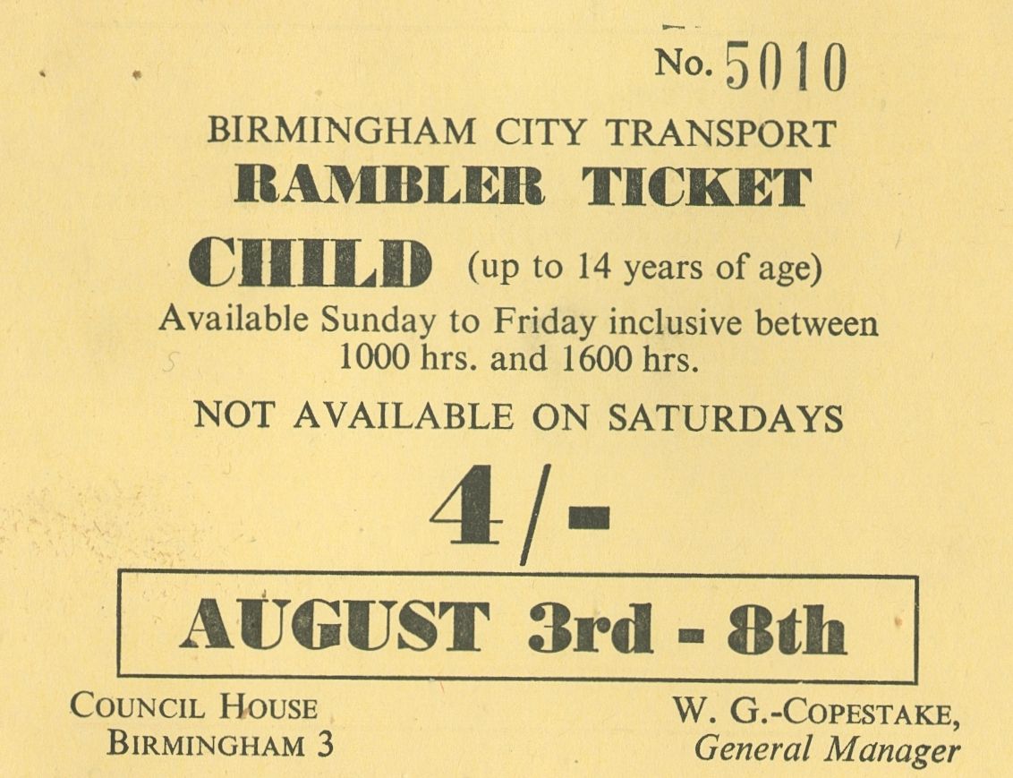 #WingateBettCollection. A Birmingham City Transport Rambler ticket issued in the summer of 1969, an example of tickets from this collection. Anyone remember using one of these? See more via our blog (tinyurl.com/2s3w55r4). Wingate Bett Ticket Collection Vol. 9 @LibraryofBham