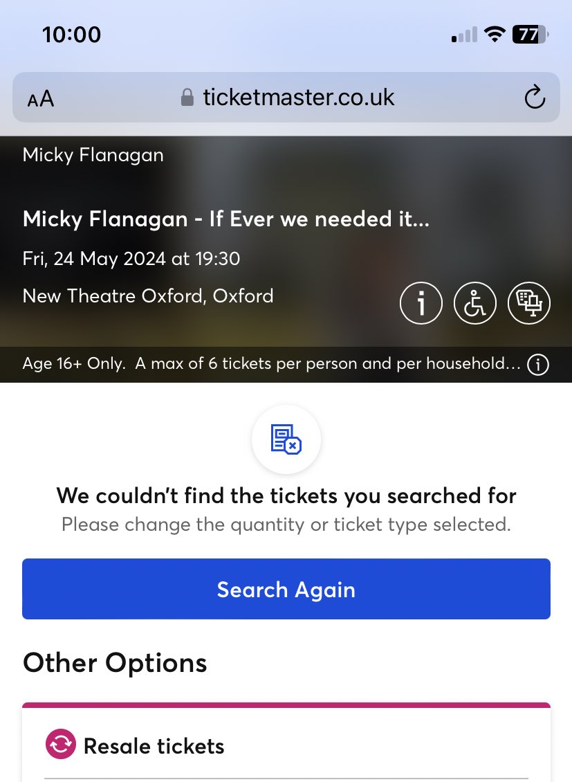 Miss_Jordan (@m_jordan88) on Twitter photo Absolute joke from <a href="/TicketmasterUK/">ticketmasteruk</a> this morning! On your website from 9:30am this morning ready for tickets going on sale at 10:00am and literally within seconds of sales opening you have no tickets!!! But it’s okay, as I can buy them for almost treble the price as a resale 😡 Absolute joke from <a href="/TicketmasterUK/">ticketmasteruk</a> this morning! On your website from 9:30am this morning ready for tickets going on sale at 10:00am and literally within seconds of sales opening you have no tickets!!! But it’s okay, as I can buy them for almost treble the price as a resale 😡