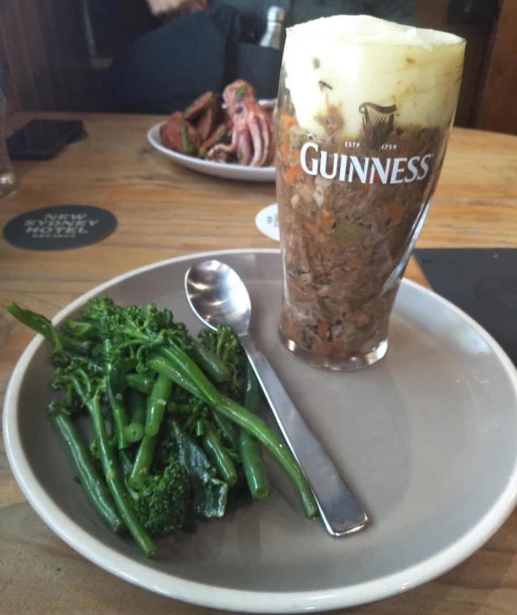 “Yeah, just the cottage pie in the Guinness glass for me please”