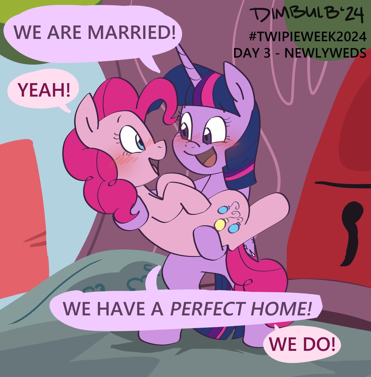 For Day 3 of TwiPie Week on tumblr, prompt is 'Newlyweds'! 

I really like the fic, 'A Beautiful Night', by MrNumbers. This was based on one of my fave moments in it.

#mlp #mylittlepony #twipie #twilightsparkle #pinkiepie