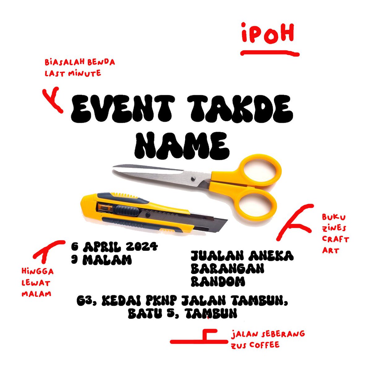 Halu warga Ipoh malam ini saya akan berdagang buku &amp; zine bersama kawan kawan di Tambun. 

Jemputlah ramai ramai jangan malu jangan segan, beli kopi Zus seberang sana mai lepak seberang sini meraikan budayaraya.

Repost &amp; share pada kawan kawan! 🤘