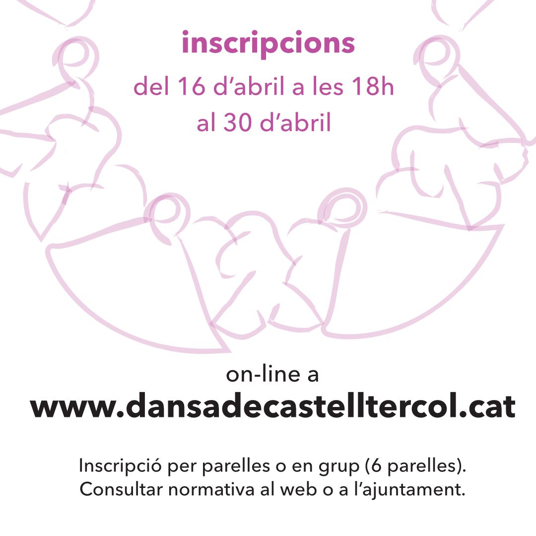 dansacastell's tweet photo. Tens ganes de viure una experiència única? Doncs no t'ho pensis dues vegades! ❤️

Obrim la convocatòria de parelles per ballar la Dansa i el Ball del Ciri de Castellterçol. Des del dia 16 d'abril fins al 30, tens l'oportunitat de viure una sensació única! https://t.co/pE4yomohbe