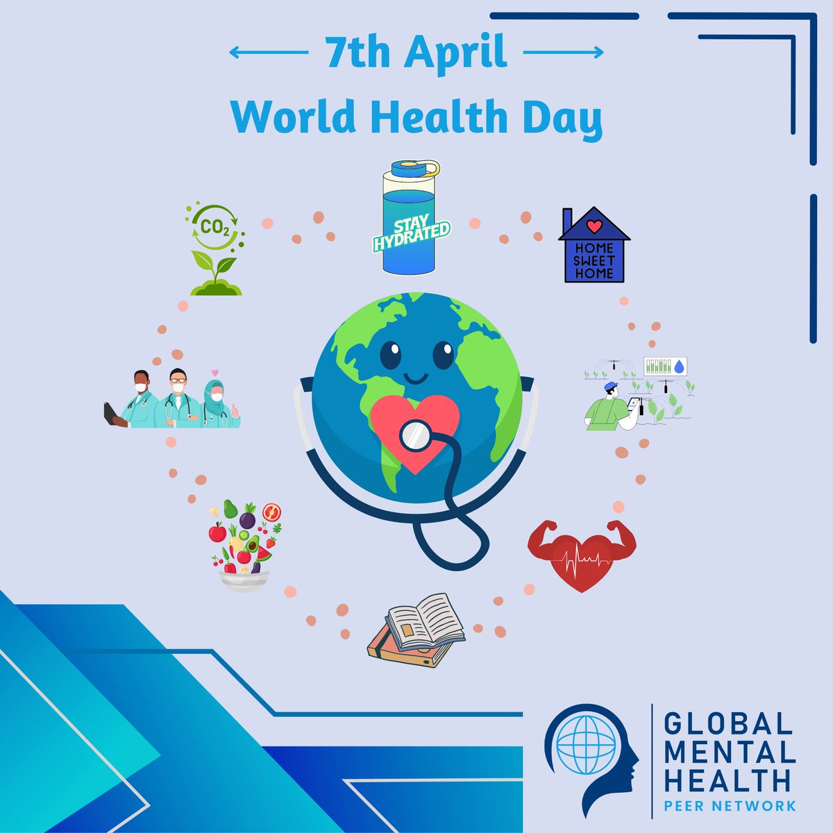 The GMHPN proudly promotes World Health Day and shares this flyer to raise awareness of health equity and access to healthcare without discrimination. Let's build a healthier, fairer world together. #GMHPN_Speakout #WorldHealthDay #MentalHealthMatters