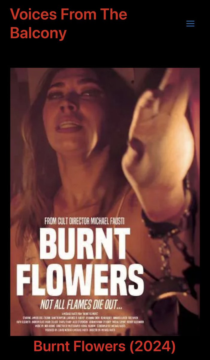 “Burnt Flowers is a beautiful but twisted little film that, like a girl you picked up at a dodgy club, will entertain you, but leave you feeling dirty when it’s done...” @voicesFT 🙏🏻 for this BURNT FLOWERS review voicesfromthebalcony.com/2024/04/05/bur… #SupportIndieFilm #IndieFilm #film