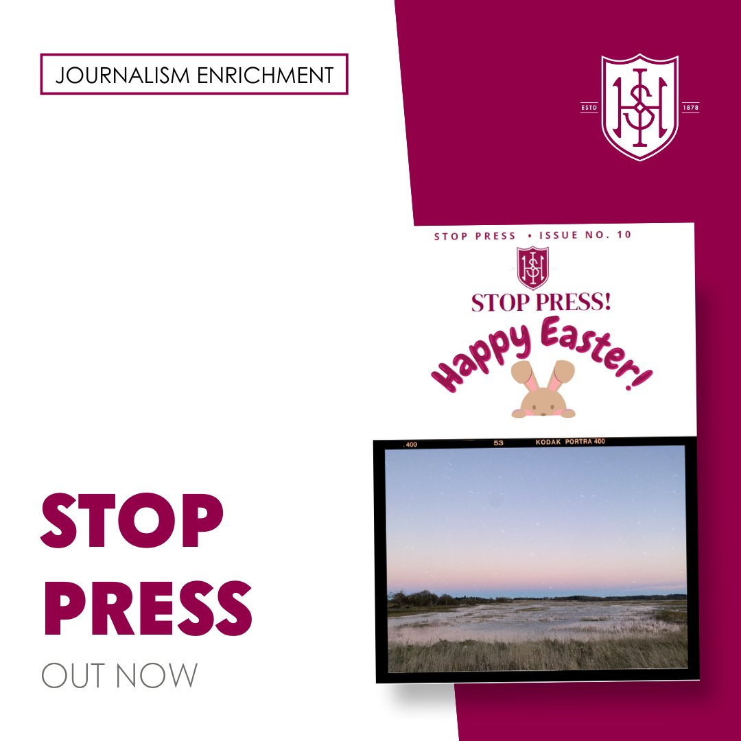 'Stop Press' is a magazine written and designed by our Year 7 and 8 Journalism Enrichment members. Our young journalists have worked tirelessly to bring you this Easter edition. You can read it online now: bit.ly/4cKg8iE #YoungJournalists #StudentMagazine