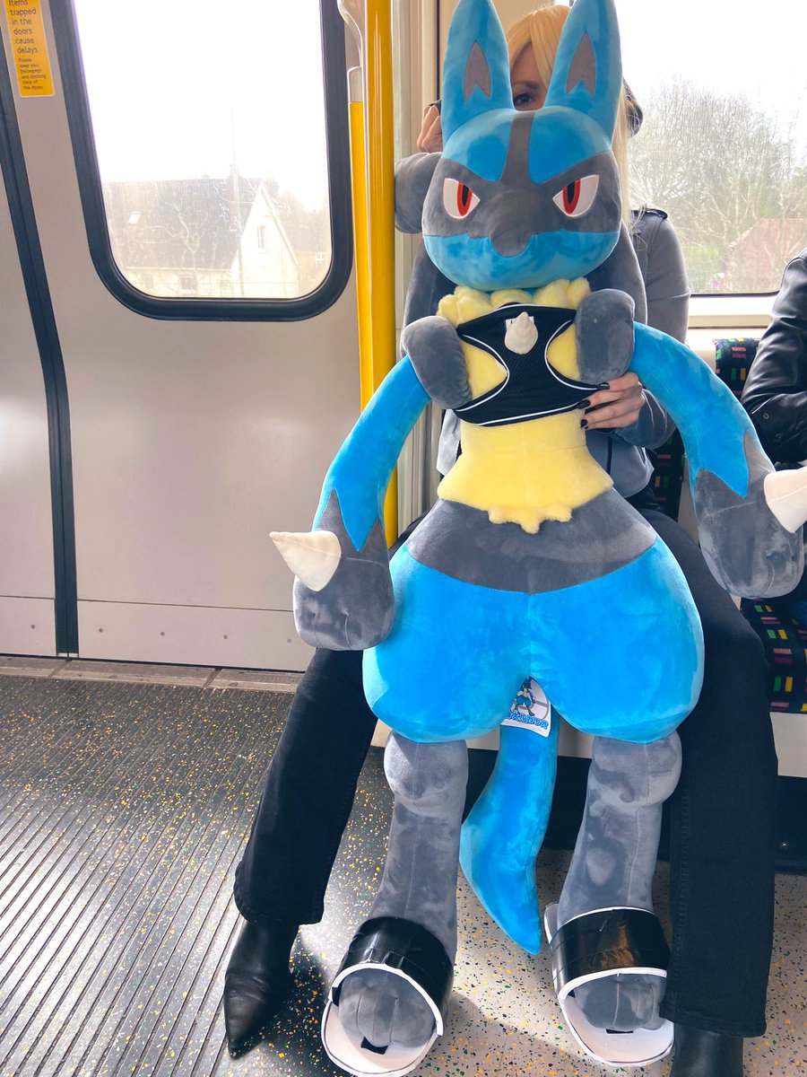 Who in their right mind would bring a lifesize Lucario plush to #PokemonEUIC ????