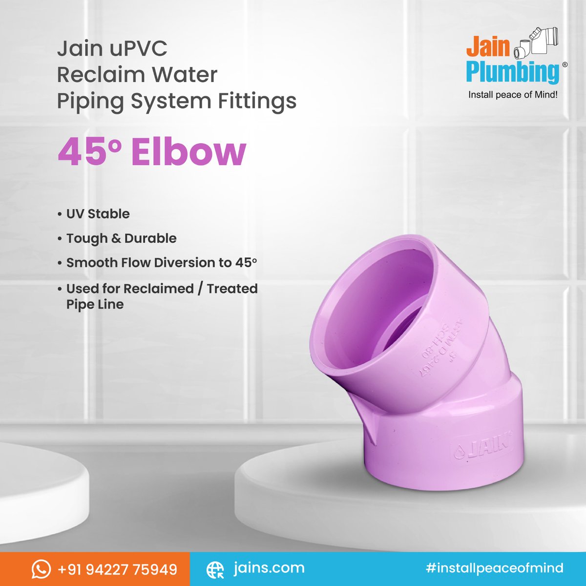 📌 Transform your plumbing game with Jain Plumbing's top-tier uPVC 45 Degree Elbow!  With unparalleled UV stability and a robust build, it's built to last. Elevate your plumbing standards today! 🚰💪
#jainplumbing #fittings #smoothflow