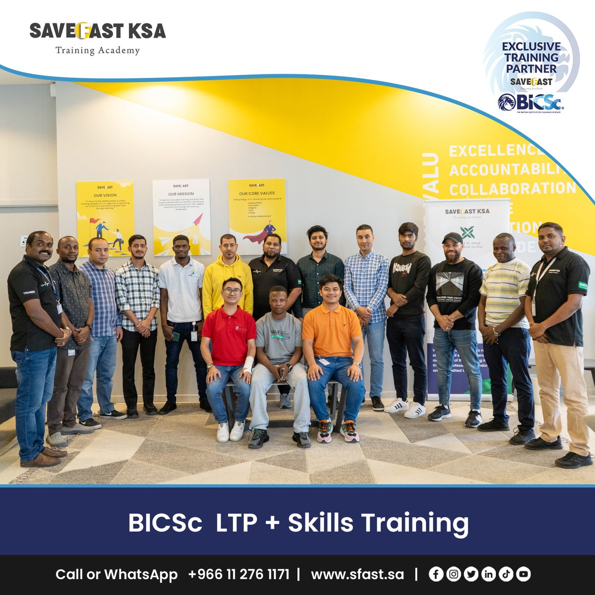 save_fast's tweet image. Big applause to all BMCO  &amp;amp; @dussmanngulf  Learners who successfully wrapped up their @BICSc_UK training at the SaveFast Training Academy!

Your dedication and hard work truly shine through. 

#BMCO #Dussmann #SaveFastTraining #BICSc