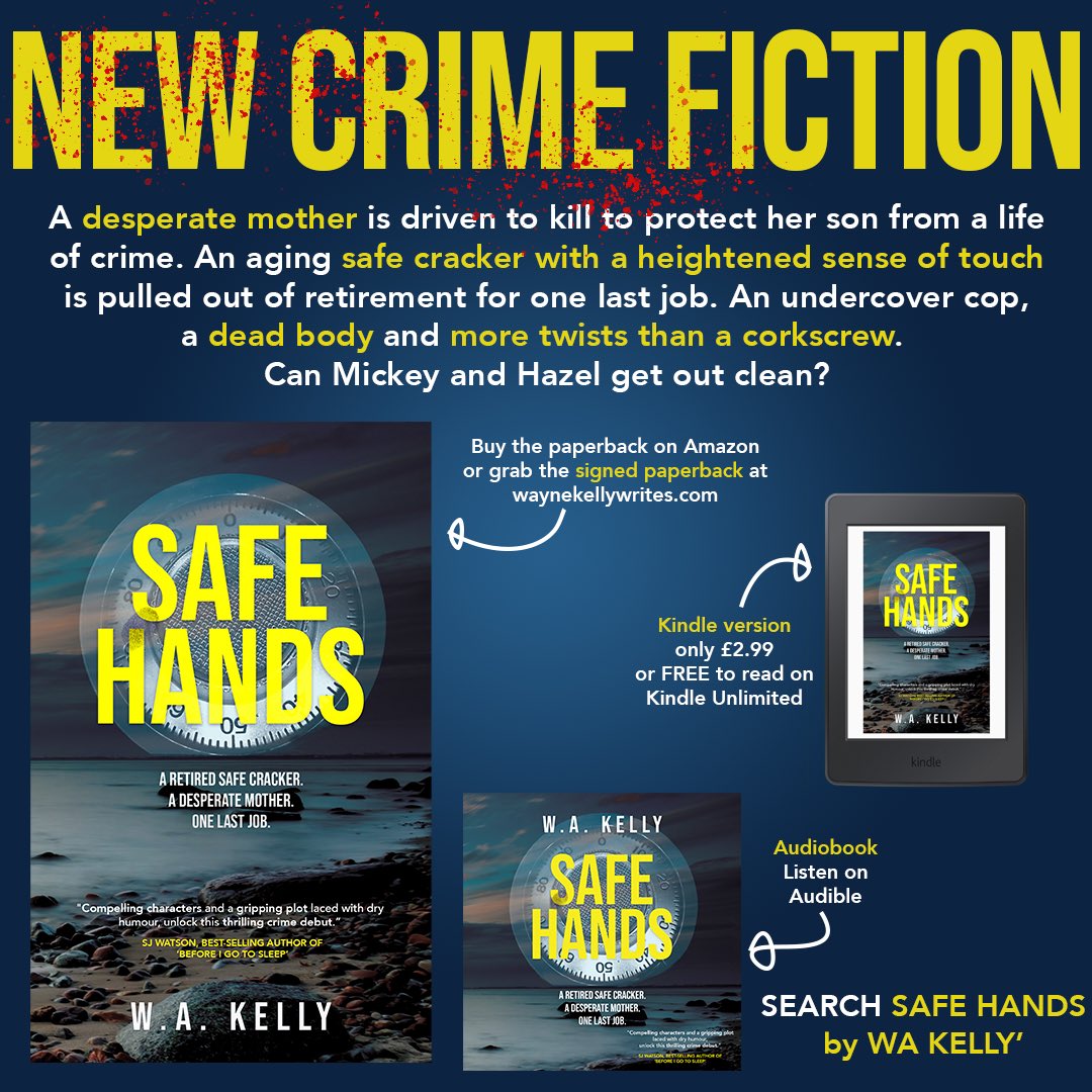 Who’s looking for a new read or listen? Safe Hands is crime fiction with older, believable characters you can root for and more twists than a corkscrew. #kindlebooks #Paperback #audiobooks #CrimeFiction #BooksWorthReading