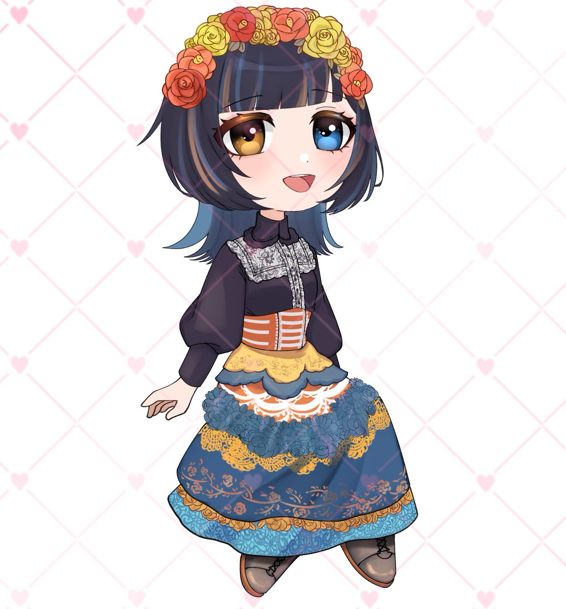 rindoumeruku's tweet photo. 企画でD1vaちゃん（@d1va_28）のSD描かせていただきました！
そして活動お疲れ様です。退所してもD1vaちゃんが元気で過ごせますように。 https://t.co/bmV1mpLNlc