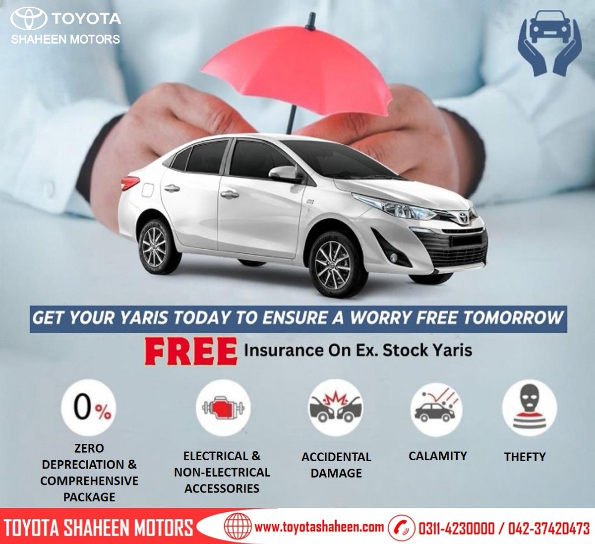 FREE Insurance On Ex. Stock Yaris.
 #insurance #FreeInsurance #yarisinsurance #ToyotaShaheenMotors