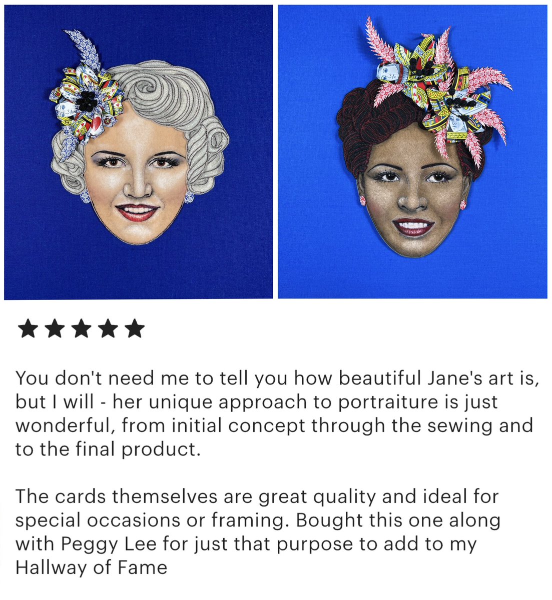 THANKS FOR THIS AMAZING REVIEW. I DON’T SELL EVERY PIECE I MAKE, BECAUSE SOMETIMES NOBODY WANTS THEM, SO SELLING PRINTS & CARDS OF MY OTHER WORK KEEPS MY BUSINESS GOING. THANKS TO EVERYONE THAT BUYS MY WORK, LEAVES A NICE COMMENT OR SIMPLY SAYS HI! janesandersart.etsy.com