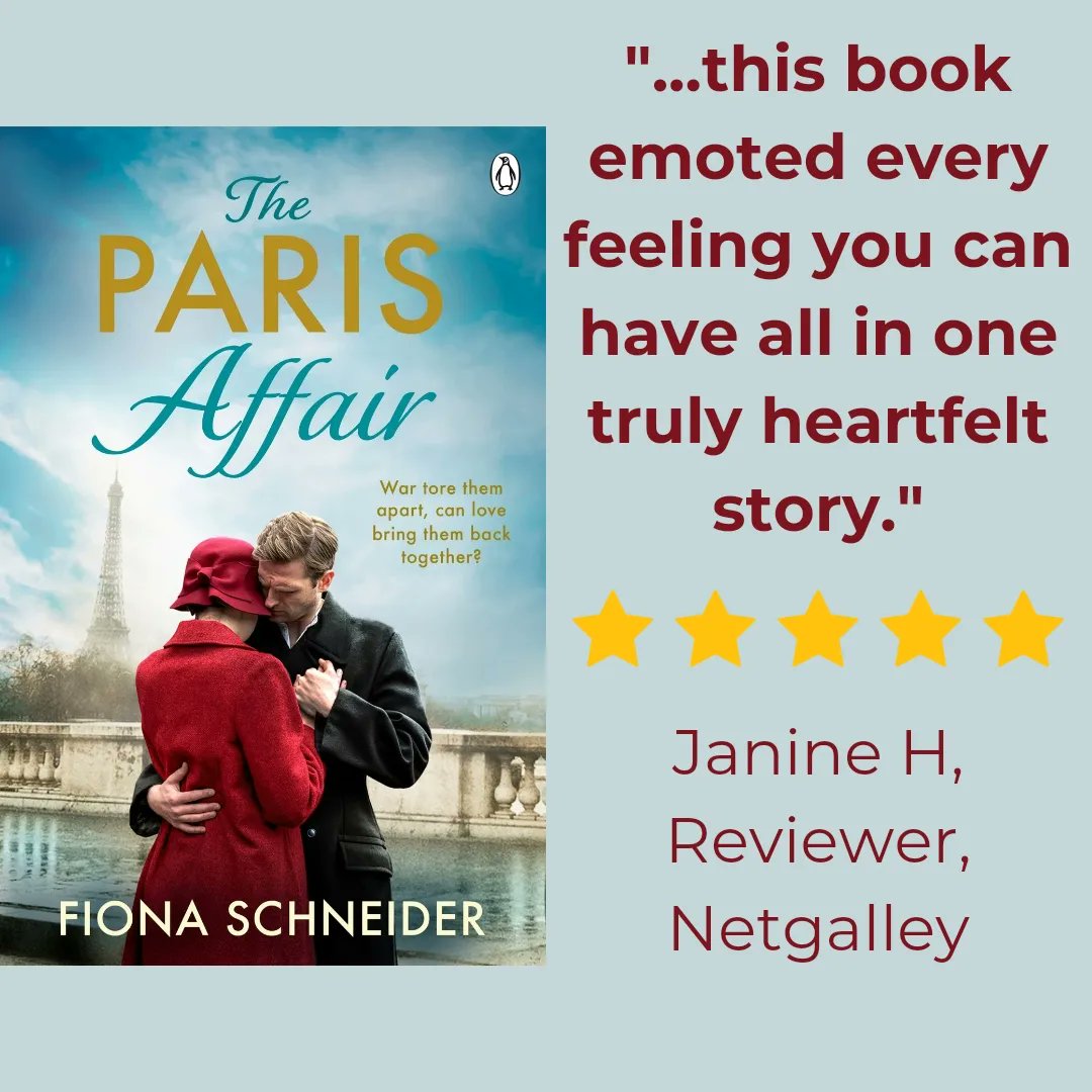 This review has totally made my day! Thank you xxx ❤️💙 For the full review, visit netgalley.co.uk/catalog/book/3… If you'd like to preorder #TheParisAffair you can head to: penguin.co.uk/authors/299690…