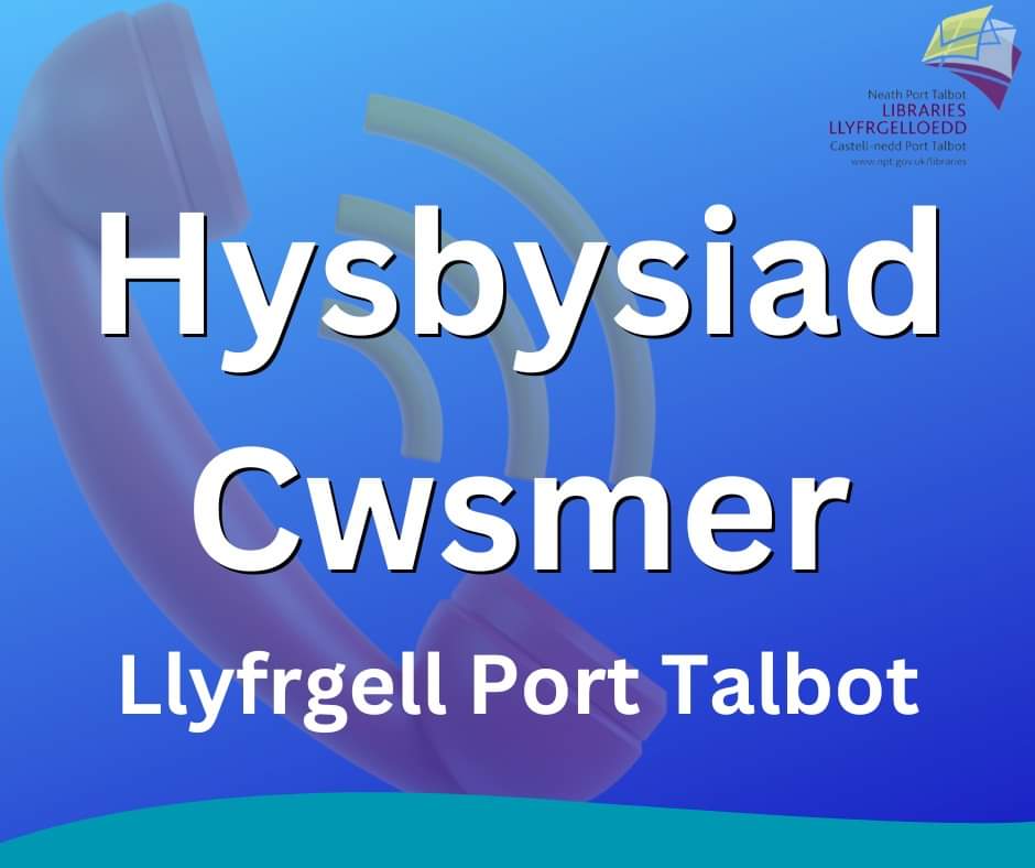 Sylwch nad yw ein llinellau ffôn yn gweithio yn Llyfrgell Port Talbot ar hyn o bryd. Os oes angen i chi gysylltu â staff y llyfrgell heddiw, ffoniwch un o'n llyfrgelloedd eraill, a gellir dod o hyd i fanylion cyswllt yma beta.npt.gov.uk/libraries/find… neu anfonwch neges atom yma .