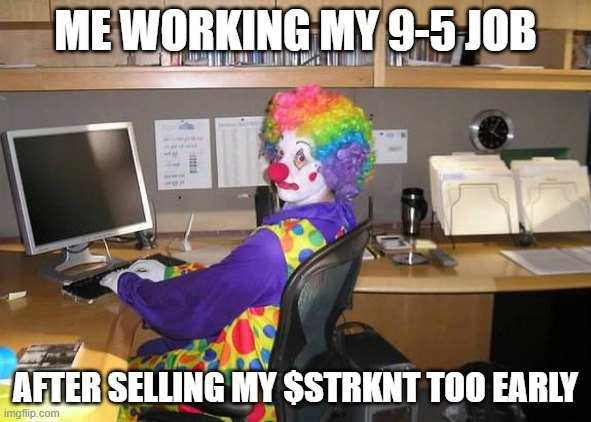 Holding $STRKNT tighter than my coffee on a Monday morning. #WDOYA #MemeNot 

t.me/starknot_token 
strknt.com