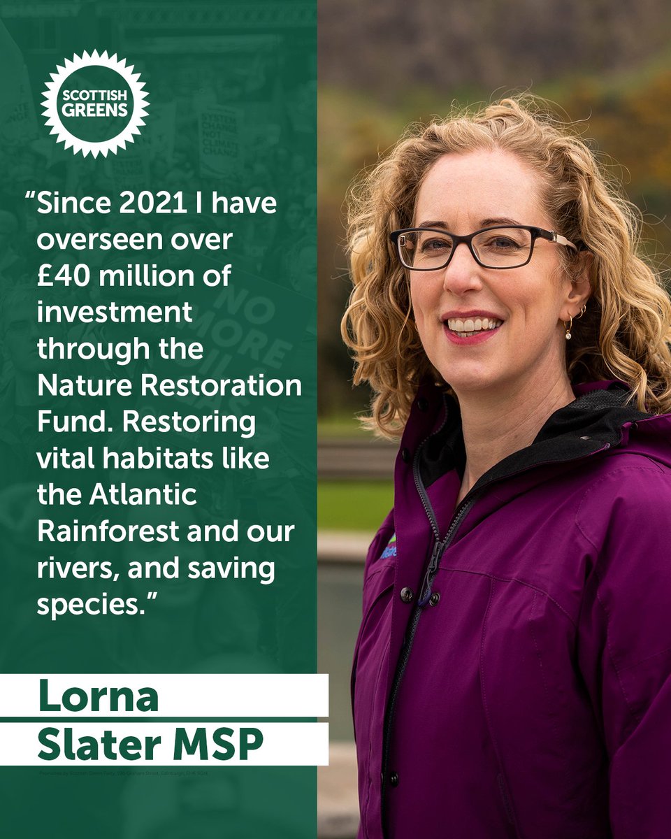 @patrickharvie @lornaslater The Nature Restoration Fund, introduced when Scottish Greens entered government, is a groundbreaking programme of funding for projects the length and breadth of Scotland. Overseen by @LornaSlater it has now provided over £40m! #SGPconf