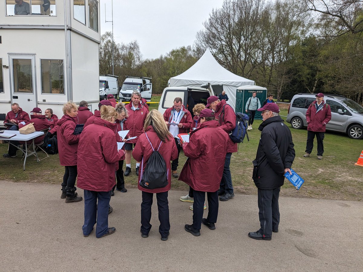 It's 12-stage road relay day and the superb officials are getting a final briefing as speak! Follow us through the day