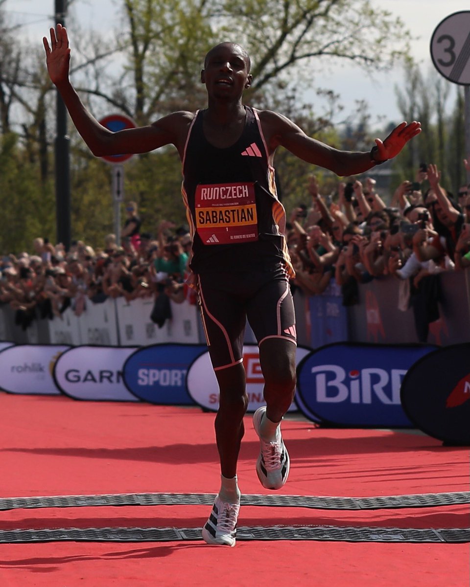 COURSE RECORD 🙌🔥 World Half Marathon champion Sabastian Sawe blazes to his latest win in the @runczech Prague Half. His sixth win in eight races at that distance 🤯 👟 #Adizero Adios Pro Evo 1 ⏱️ 58:24 #YouGotThis