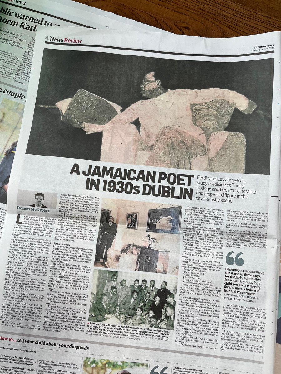 Great to see article by @RMcGreevy1301 on poet #FerdinandLevy in today's @IrishTimes. @BBCRadio4 programme on him is still available to listen back on @BBCSounds. @BranPoetry @jallenpaisant @MckeeRaquel @JessicaTraynor6 @JolaNandi @tcddublin @poetryireland bbc.co.uk/programmes/m00…