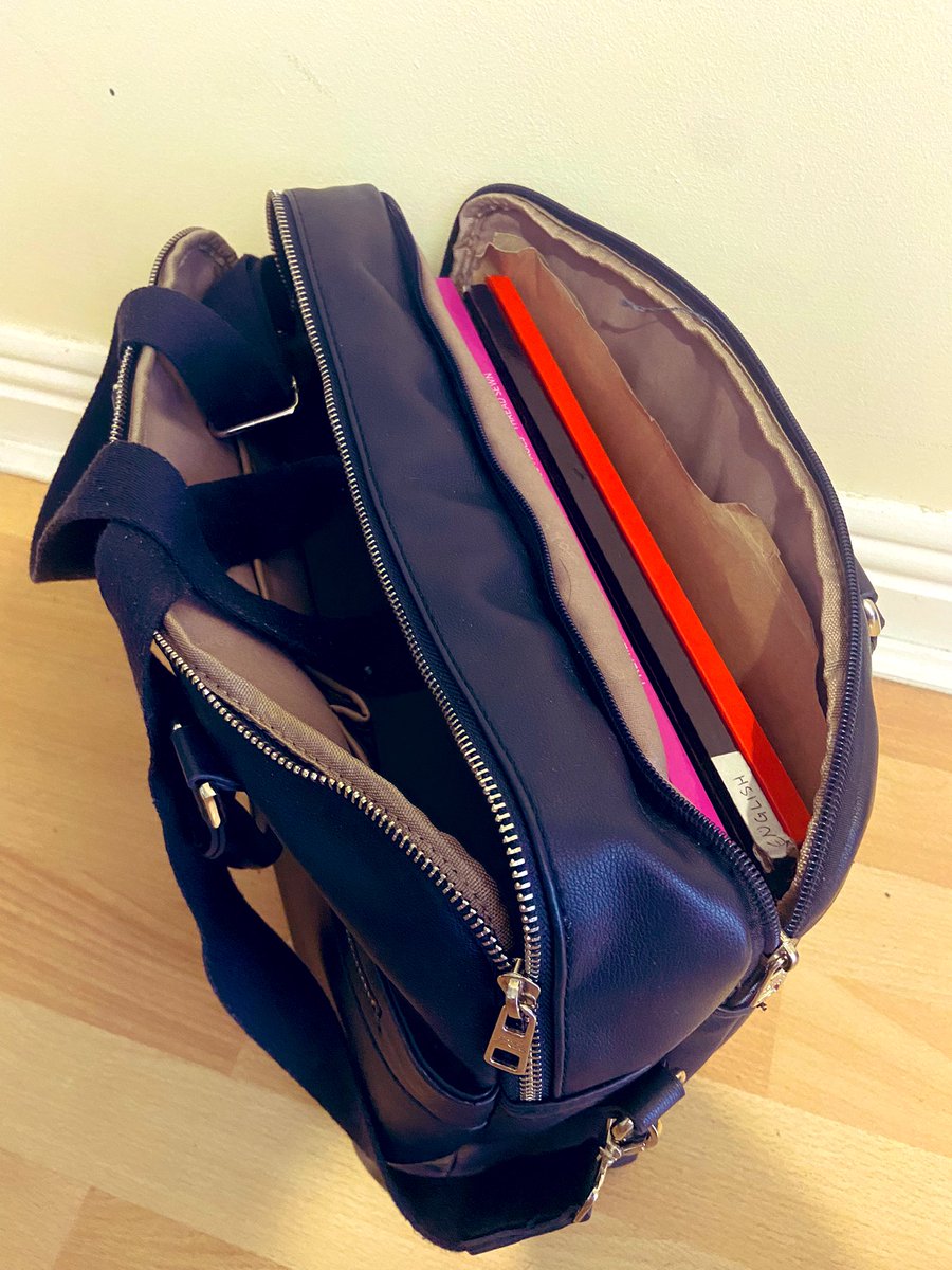 My work bag has very much enjoyed its two week rest in the hall, despite the best of intentions 🙈 #edchatie