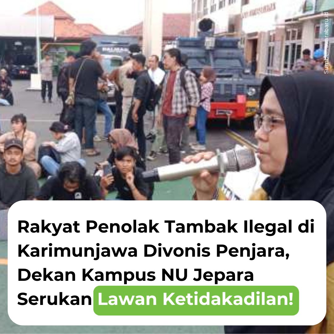 GUSDURians's tweet photo. Daniel Frits Maurits Tangkilisan, aktivis lingkungan yang menolak tambak ilegal di Karumunjawa, divonis pidana penjara  selama 7 bulan dan denda 5 juta rupiah oleh PN Jepara. Ia dijerat dengan UU ITE. Selain Daniel, ada 3 warga lainnya yang dilaporkan.

#SaveKarimunjawa https://t.co/CFumuqViww