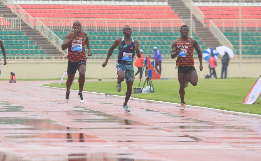 Meshack Babu wins the men’s 100m semi 3 in 10:33sec, the fastest time of the semis #teamkenya #worldrelaystrials