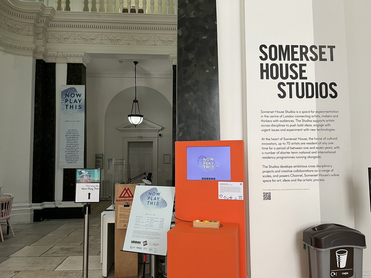 toadrick's tweet image. Now Play This 2024 is about to kick off at Somerset House. Come play, feel and be moved! 

Also, you can design your own spin on crazy golf small scale in the Lancaster Room and full size on the terrace! #playgamedesigner