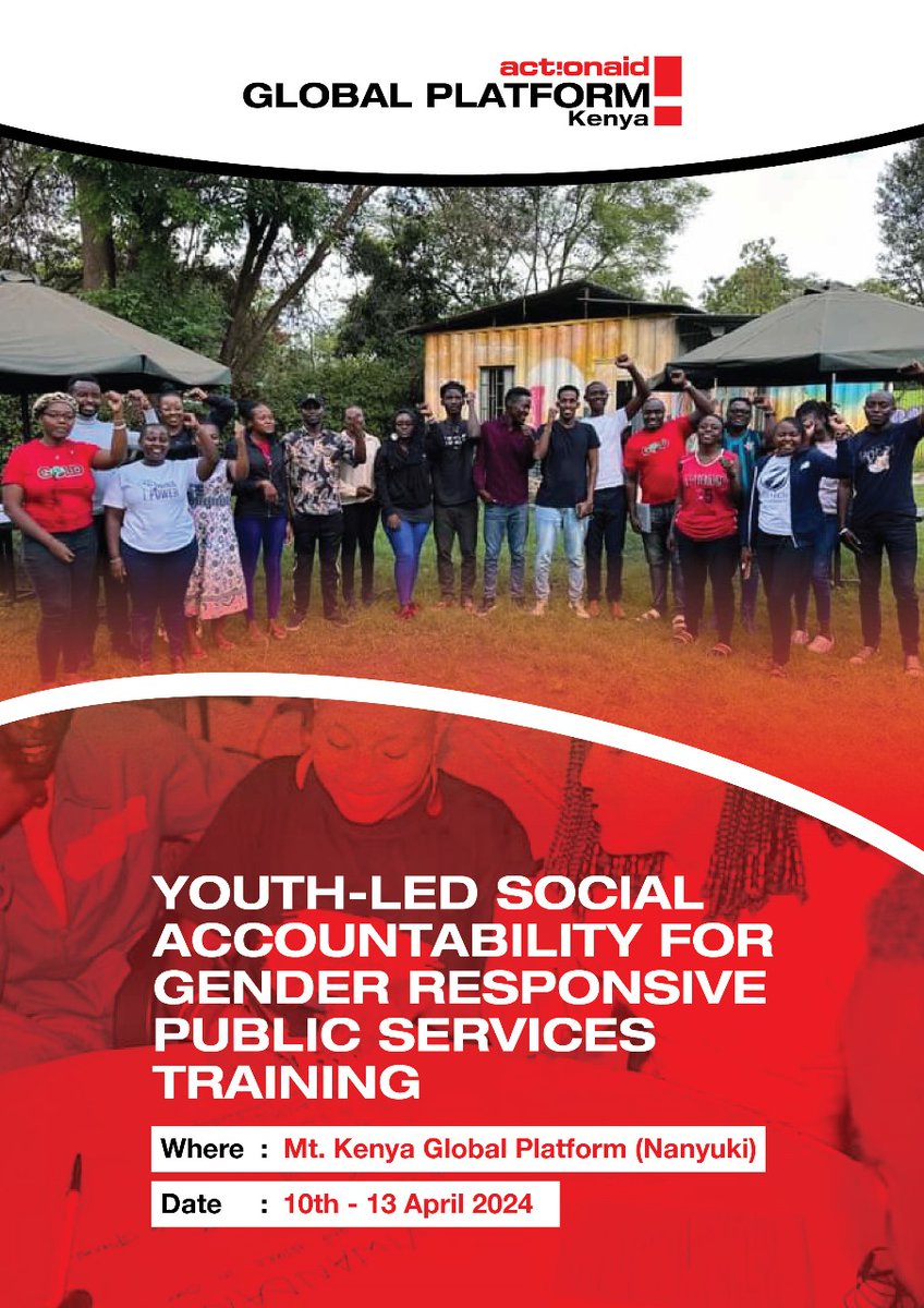 🌟 Join us next week for an empowering Youth-Led Social Accountability for Gender Responsive Public Services Training at the Mt. Kenya Global Platform! #YouthActivismForGRPS