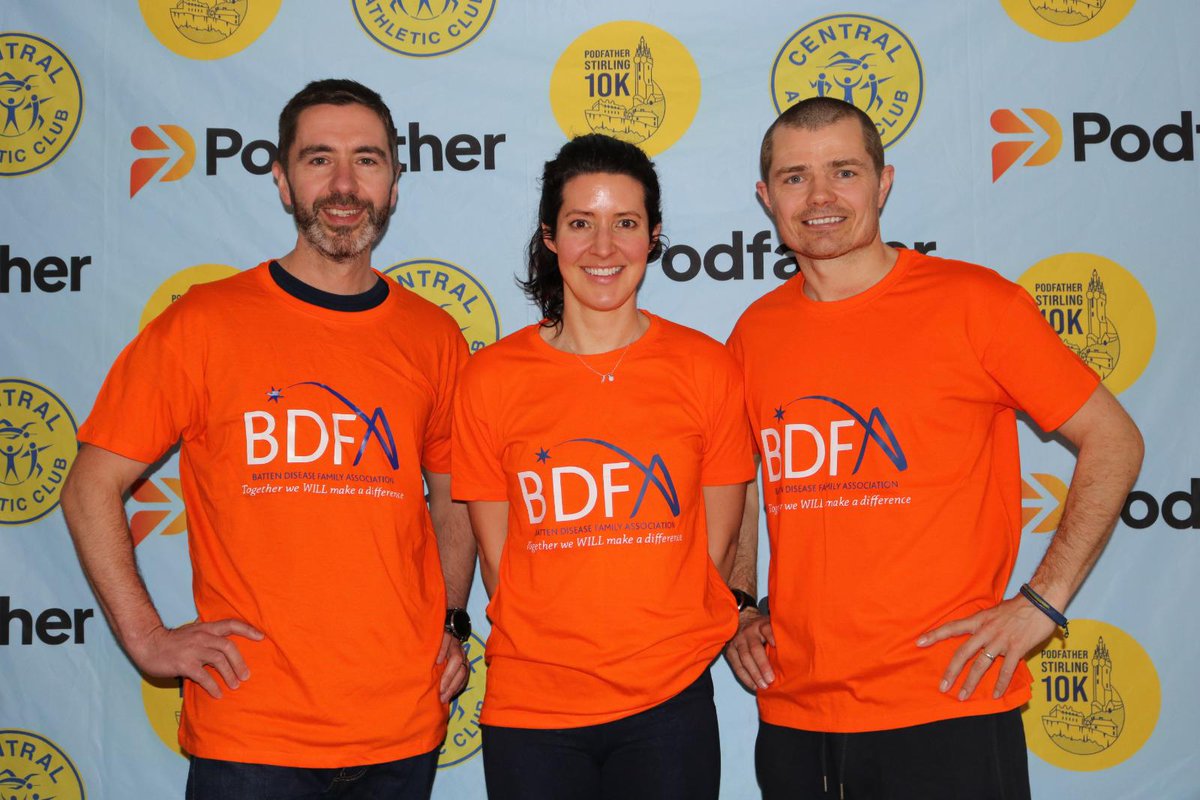 As we mentioned in March, 50p from all entries goes towards @BattenDiseaseuk. Here’s Colin MD of @thepodfathercom and race directors Lewis and Morag in the t-shirts to help raise awareness. Drop us a message if you want to be part of the BDFA Stirling 10K team #ukrunchat #bdfa