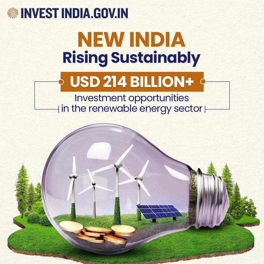 #NewIndia has 458 investible #renewableenergy projects in 229 districts across the country, strengthening the country’s #sustainable energy ecosystem. Read more here: bit.ly/II-Renewable #InvestInIndia #InvestIndia #GreenEnergy @mnreindia