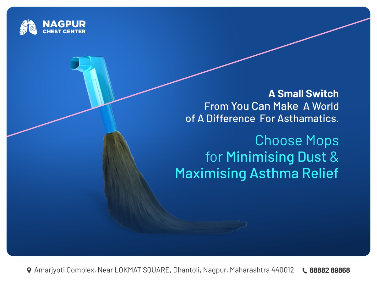 Did you know switching to a mop can significantly reduce dust mites, a major asthma trigger?
Making small changes in your environment can create a big difference for someone living with asthma.
#asthma #lungcare #breatheasy #nagpurhospital #lungs #pulmonologist #inhalers