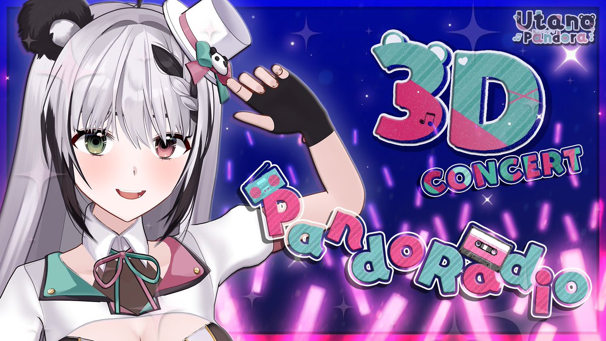 [TODAY] Utano Pandora 1st 3D concert! 🎤🐼 ~PandoRadio~ 🎵🎧 🗓️ April 6th (TODAY!) 🕔 4pm GMT+1/11am EDT/8am PDT Streaming on my Twitch Channel (will be uploaded to YouTube straight after) If you happen to take any screenshots, please use my main hashtag #utanopandora 🥰