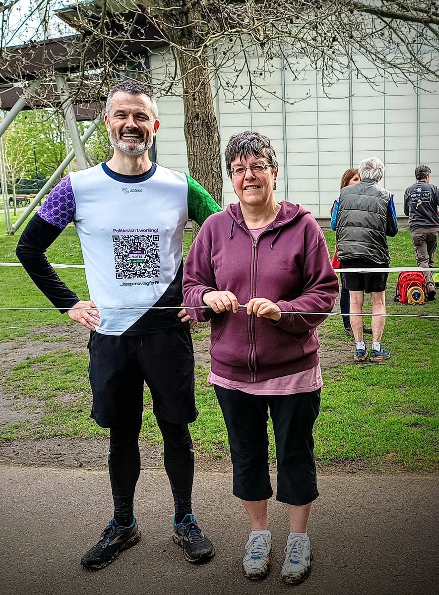 Another muddy @wokingparkrun again this morning. Lovely to bump into the unstoppable Mary! 😊😊😊 @Canalside_chill @ActionWoking ...etc! #KeepMovingForPR to show PR is a #DoorstepDemand @MakeVotesMatter