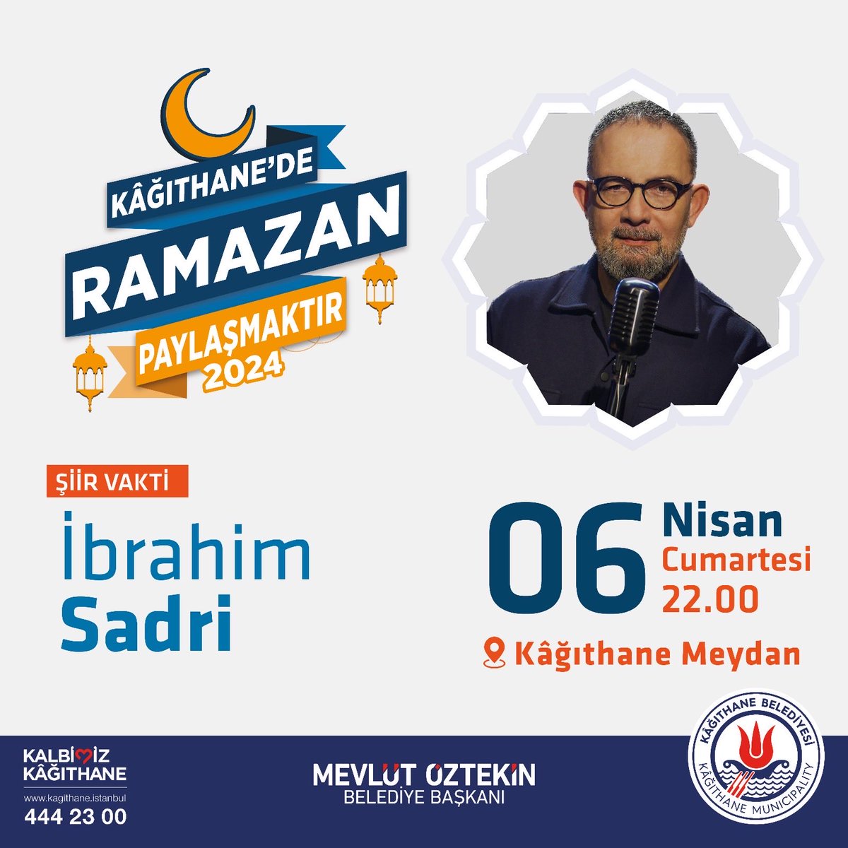 Ramazan ayındaki şiir dinletilerimizin son durağı için bu akşam Kağıthane’deyiz. Saat 22.00’de Kağıthane meydanında buluşmak ümidiyle.. ⁦@KagithaneBelTR⁩ ⁦@nuvazmuzik⁩