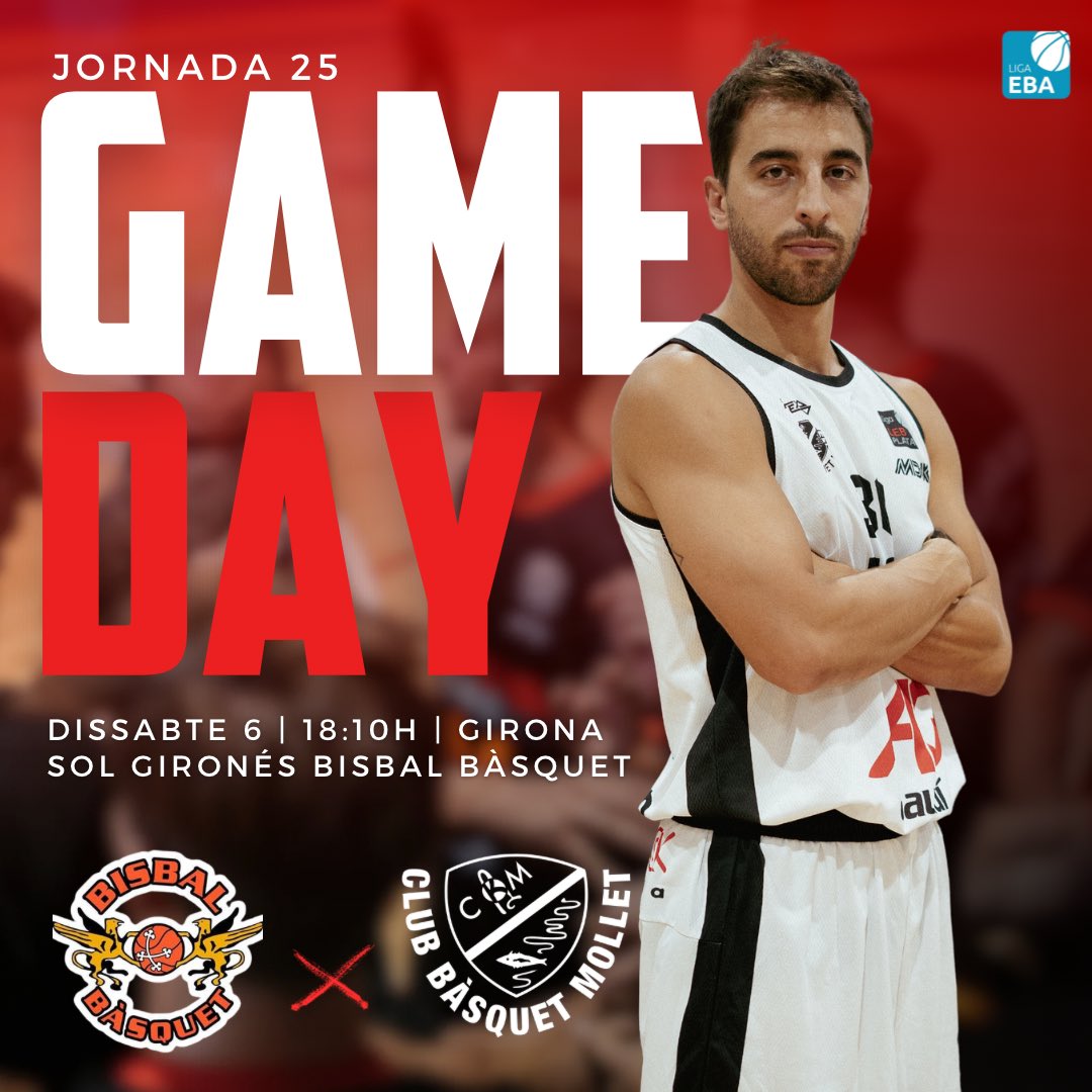 Club Bàsquet Mollet (@cbmollet) on Twitter photo 🚨 GAAAAAAME DAY 🚨
Avui tenim un PARTIDÀS en majúscules.
🤘🏼 Partit a casa dels nostres amics de <a href="/bisbalbasquet/">Bisbal Bàsquet //*//</a> on es viu el bàsquet al 100%
⌚️ 18:10H
📍 Girona
🖥️ La Xarxa
Vinga nois, recta final de la temporada! 🥳
#SOMMOLLET🤍🖤 🚨 GAAAAAAME DAY 🚨
Avui tenim un PARTIDÀS en majúscules.
🤘🏼 Partit a casa dels nostres amics de <a href="/bisbalbasquet/">Bisbal Bàsquet //*//</a> on es viu el bàsquet al 100%
⌚️ 18:10H
📍 Girona
🖥️ La Xarxa
Vinga nois, recta final de la temporada! 🥳
#SOMMOLLET🤍🖤