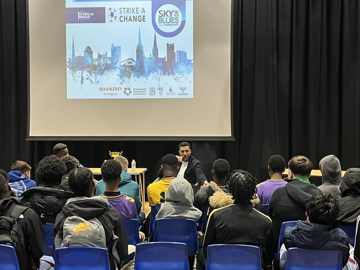 Inspiring and honest words from former @ccfc and ⁦@Wolves⁩ forward ⁦@jaybothroyd⁩ to this year’s ⁦@cyrilleregis⁩.