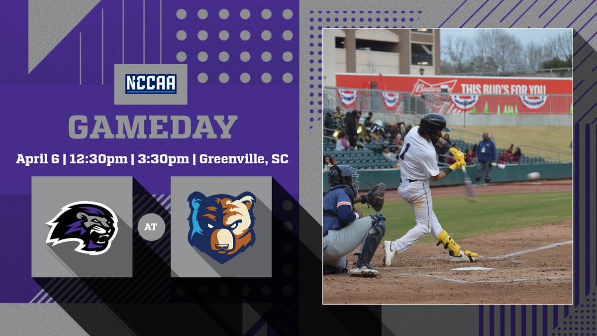 GAMEDAY! 
🗓️April 6
🕛12:30pm &amp; 3:30pm
⚾️Bob Jones University 
🎥 youtube.com/@BJUBruins?si=…

📍Greenville, SC